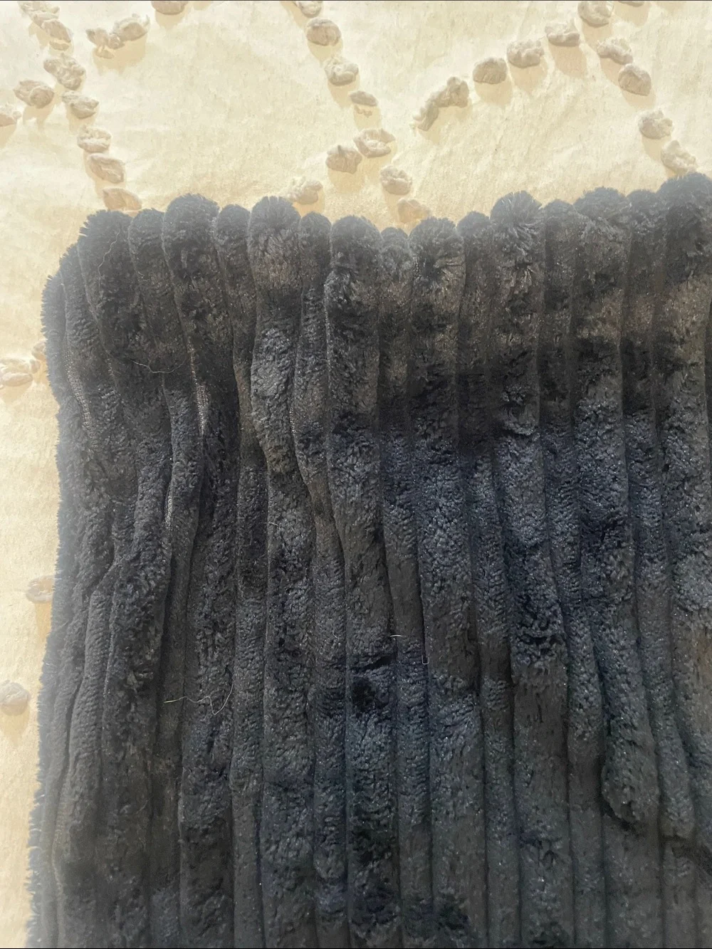 Black Plush Ribbed Accent Pillow cover Pair nwt